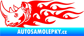 Samolepka Animal flames 025 levá nosorožec Fluorescentní červená