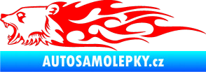 Samolepka Animal flames 027 levá  medvěd Fluorescentní červená