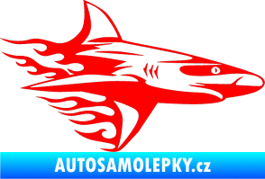 Samolepka Animal flames 031 pravá žralok Fluorescentní červená