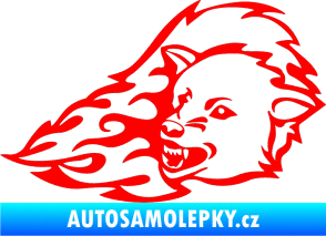 Samolepka Animal flames 036 levá vlk Fluorescentní červená