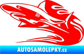Samolepka Animal flames 037 levá žralok Fluorescentní červená