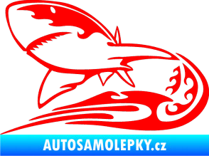 Samolepka Animal flames 041 levá žralok Fluorescentní červená
