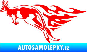 Samolepka Animal flames 044 levá klokan Fluorescentní červená