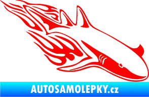 Samolepka Animal flames 048 pravá žralok Fluorescentní červená