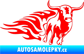 Samolepka Animal flames 057 pravá býk Fluorescentní červená