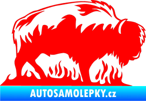 Samolepka Animal flames 071 pravá býk Fluorescentní červená