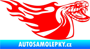 Samolepka Animal flames 082 pravá kobra Fluorescentní červená