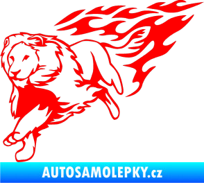 Samolepka Animal flames 087 levá lev Fluorescentní červená