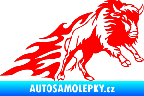 Samolepka Animal flames 089 pravá býk Fluorescentní červená