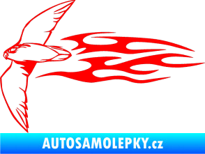 Samolepka Animal flames 095 levá letící pták Fluorescentní červená