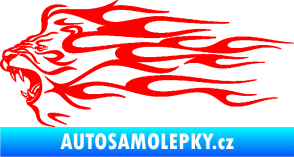 Samolepka Animal flames 103 levá lev Fluorescentní červená