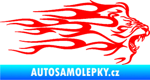 Samolepka Animal flames 103 pravá lev Fluorescentní červená