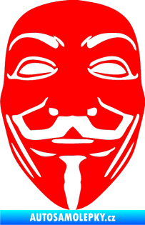 Samolepka Anonymous 001 maska Fluorescentní červená