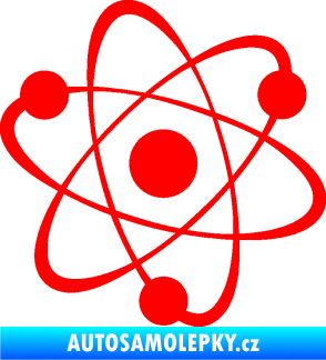 Samolepka Atom  Fluorescentní červená