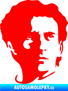 Samolepka Silueta Ayrton Senna pravá Fluorescentní červená
