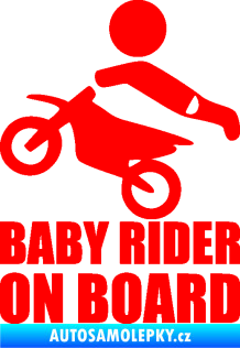 Samolepka Baby rider on board levá Fluorescentní červená