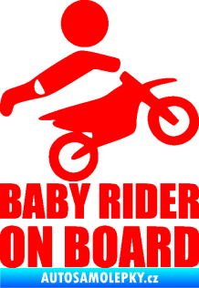 Samolepka Baby rider on board pravá Fluorescentní červená
