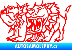 Samolepka Bad dogs levá zuřiví psi Fluorescentní červená