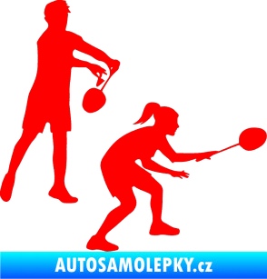 Samolepka Badminton team pravá Fluorescentní červená