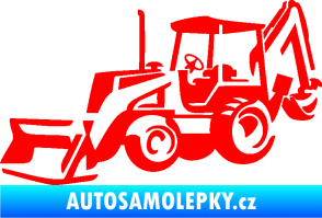 Samolepka Bagr 002 levá Fluorescentní červená