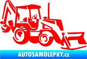 Samolepka Bagr 002 pravá Fluorescentní červená