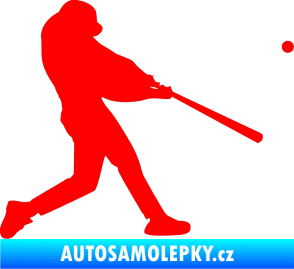Samolepka Baseball 001 pravá Fluorescentní červená