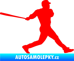 Samolepka Baseball 002 pravá Fluorescentní červená