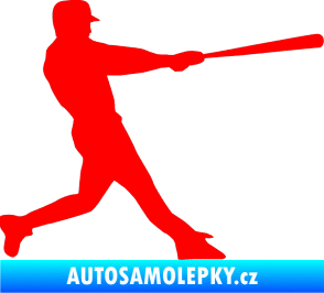 Samolepka Baseball 004 pravá Fluorescentní červená