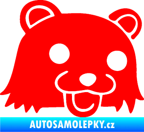 Samolepka Bear pravá Fluorescentní červená