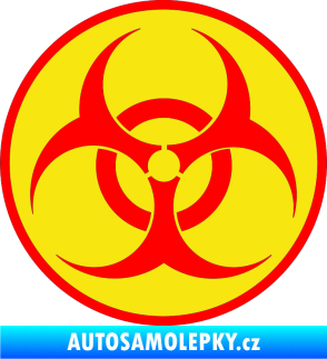 Samolepka Biohazard barevný  Fluorescentní červená