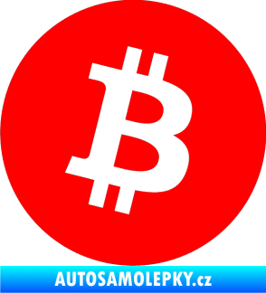 Samolepka Bitcoin 001 Fluorescentní červená