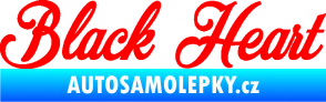 Samolepka Black Heart nápis Fluorescentní červená