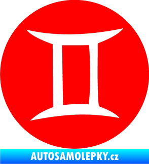 Samolepka Blíženci 001 - horoskop Fluorescentní červená