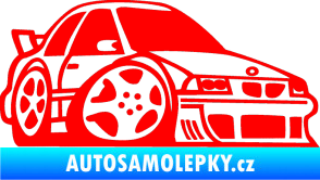 Samolepka BMW e30 karikatura pravá Fluorescentní červená