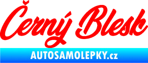 Samolepka Černý blesk nápis Fluorescentní červená
