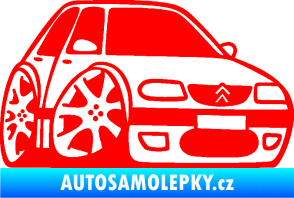 Samolepka Citroen saxo karikatura pravá Fluorescentní červená