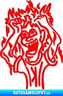 Samolepka Crazy man levá Fluorescentní červená