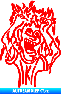 Samolepka Crazy man pravá Fluorescentní červená