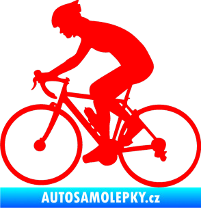 Samolepka Cyklista 005 levá Fluorescentní červená