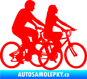 Samolepka Cyklisté 001 pravá pár Fluorescentní červená