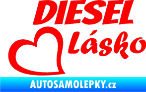 Samolepka Diesel Lásko Fluorescentní červená