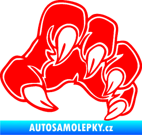 Samolepka Drápy 001 pravá Fluorescentní červená