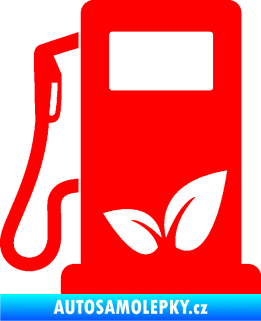 Samolepka Elektro auto 001 levá symbol eko čerpací stanice Fluorescentní červená