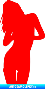 Samolepka Erotická žena 001 levá Fluorescentní červená