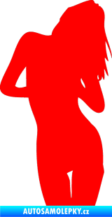 Samolepka Erotická žena 001 pravá Fluorescentní červená