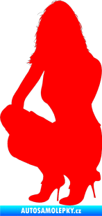 Samolepka Erotická žena 009 levá Fluorescentní červená