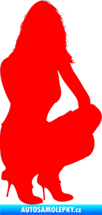 Samolepka Erotická žena 009 pravá Fluorescentní červená