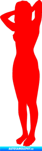 Samolepka Erotická žena 024 levá Fluorescentní červená