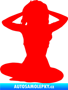 Samolepka Erotická žena 042 levá Fluorescentní červená