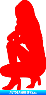 Samolepka Erotická žena 044 levá Fluorescentní červená